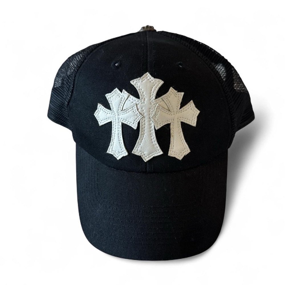 Black and White Cross Design Cap